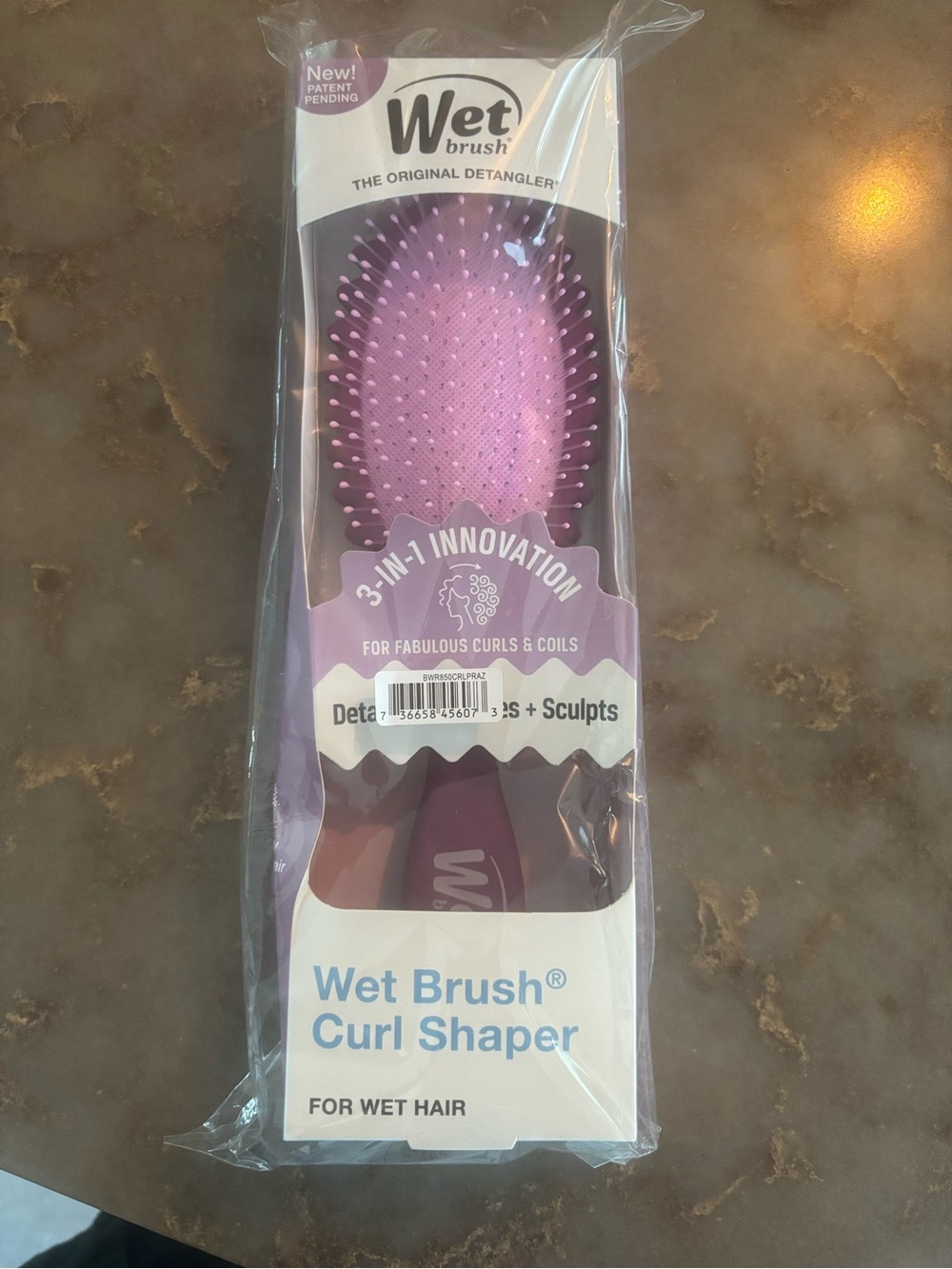 Wet Brush Curl Shaper Detangler Brush - Purple- Brand New, Never Opened